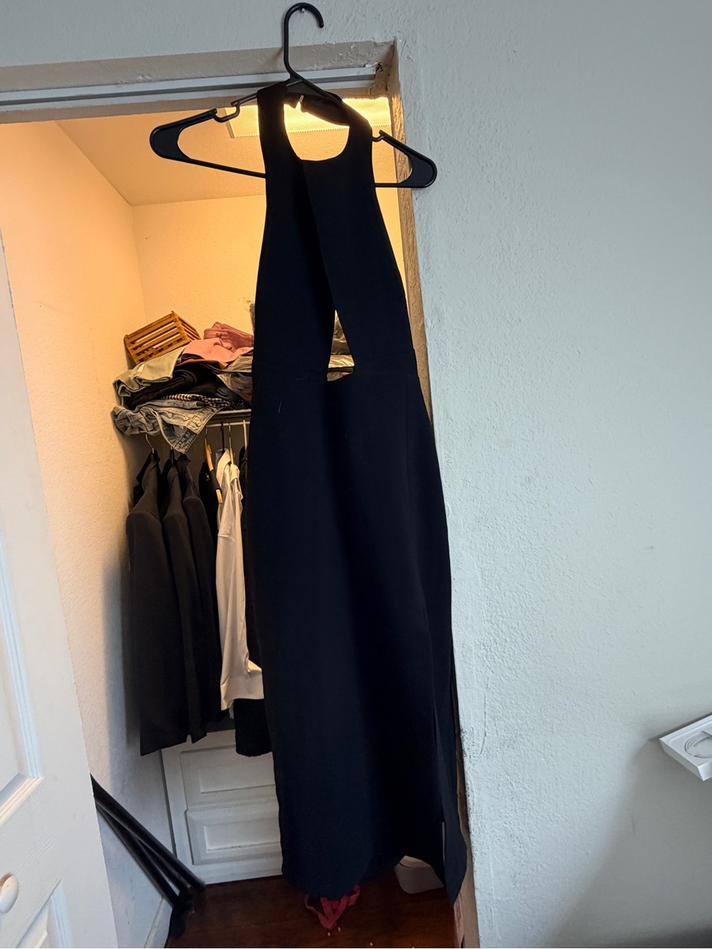 Nasty Gal Black Backless Halter Maxi Dress